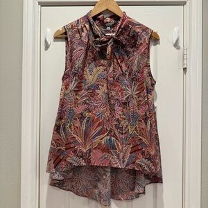 NWT David Peck Orlando Top Women’s Med Liberty Print Floral Sleeveless $365 Boho